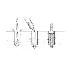 Bonded threaded rods illustrations