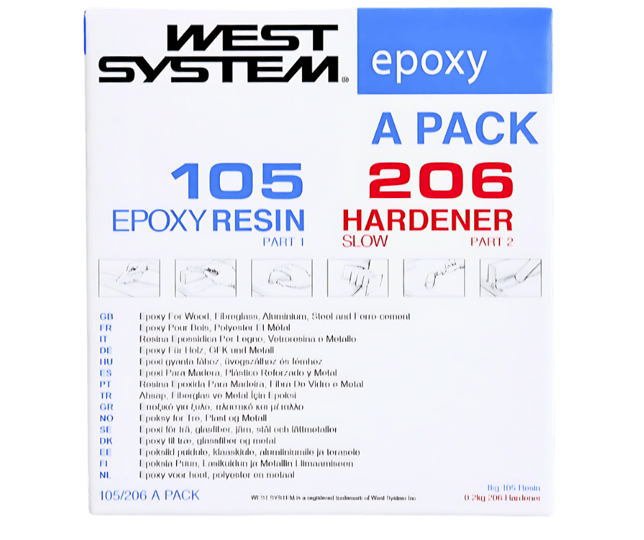 west system epoxy a pack 105 epoxy resin/206 Slow Hardener